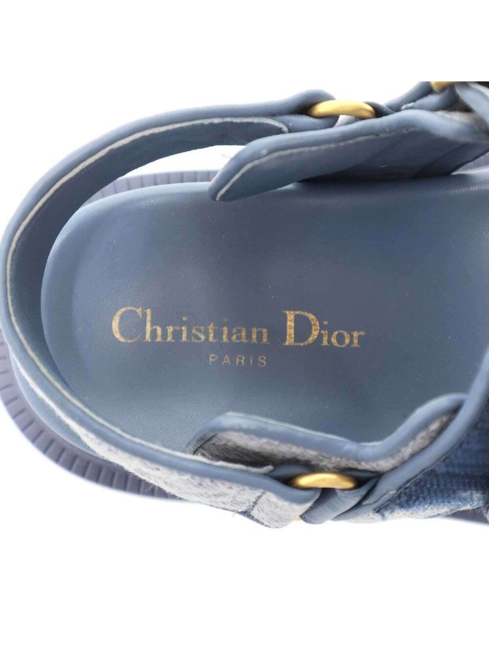 Dior Christian Act Cannage Denim Strap Sandals Blue 36.5 - Picture 5 of 8